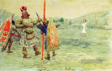 David und Goliath 1915 Ilya Repin Ölgemälde